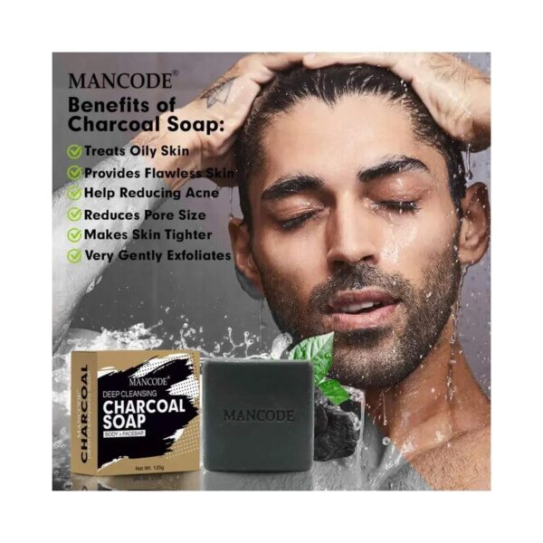 Mancode Charcoal Deep Cleansing Soap - (125g) - Mancode