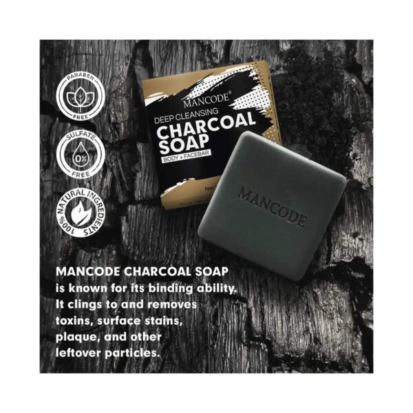 Mancode Charcoal Deep Cleansing Soap - (125g) - Mancode