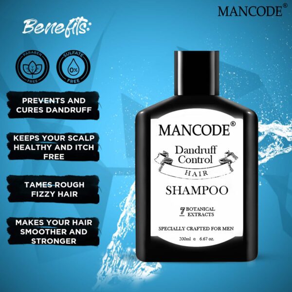 Mancode Dandruff Control Hair Shampoo (200ml) - Mancode
