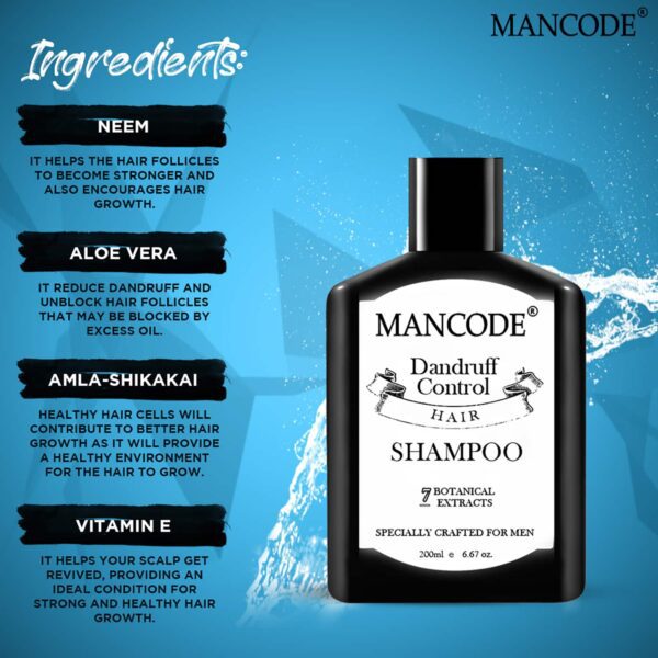 Mancode Dandruff Control Hair Shampoo (200ml) - Mancode
