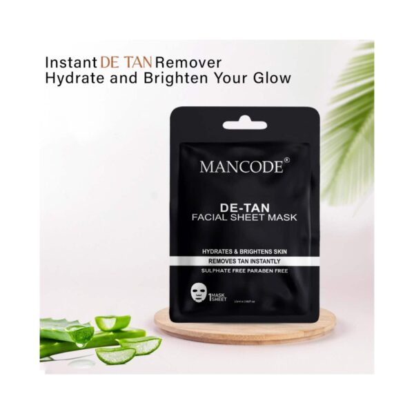 Mancode De-Tan Facial Sheet Mask For All Skin Types (25 ml) - Mancode