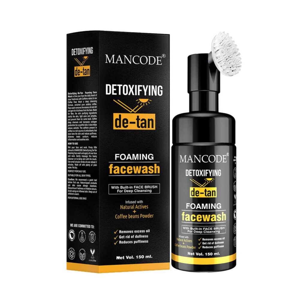 Mancode Detoxifying De-Tan Foam Face Wash (150ml) - Mancode