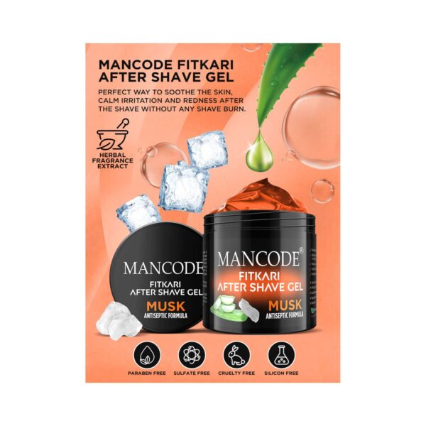 Mancode Fitkari After Shave Gel Musk Antiseptic Formula (100g) - Mancode