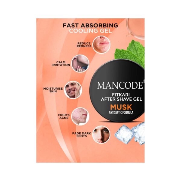 Mancode Fitkari After Shave Gel Musk Antiseptic Formula (100g) - Mancode