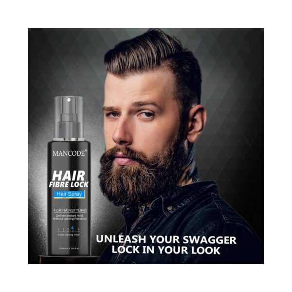 Mancode Hair Fibre Lock Lightweight Hair Spray For Hair Styling Delivers Instant Hold (100 ml) - Mancode