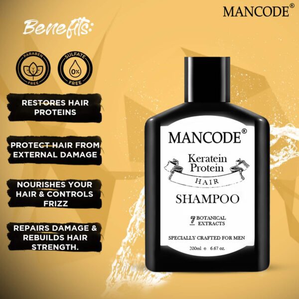 Mancode Keratin Protein Hair Shampoo (200ml) - Mancode