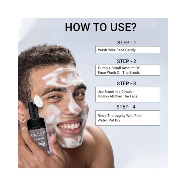 Mancode Multi Vitamin Foaming Face Wash with Bult-IN Face Brush (100 ml) - Mancode