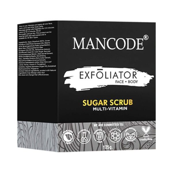 Mancode Multi Vitamin Sugar Face & Body Scrub (125 g) - Mancode