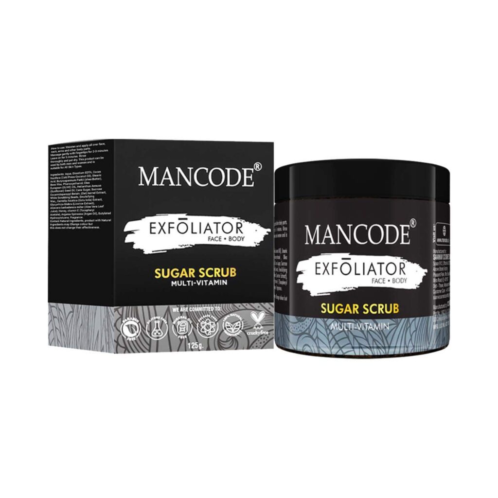 Mancode Multi Vitamin Sugar Face & Body Scrub (125 g) - Mancode