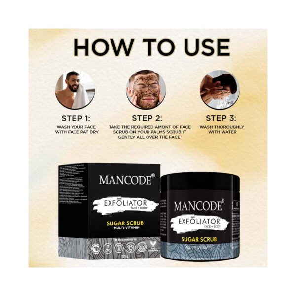 Mancode Multi Vitamin Sugar Face & Body Scrub (125 g) - Mancode