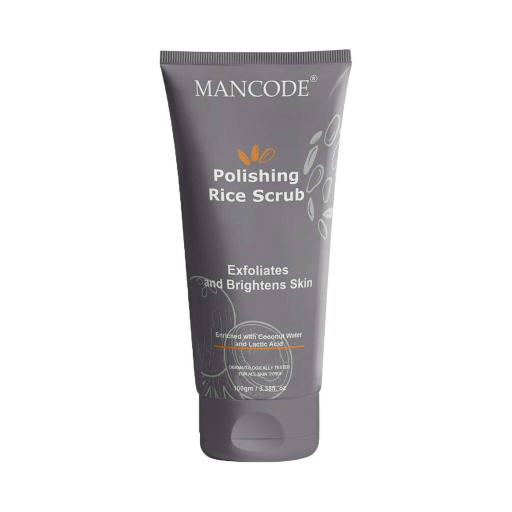 Mancode Polishing Rice Face Scrub Exfoliates and Brightens Skin (100 g) - Mancode