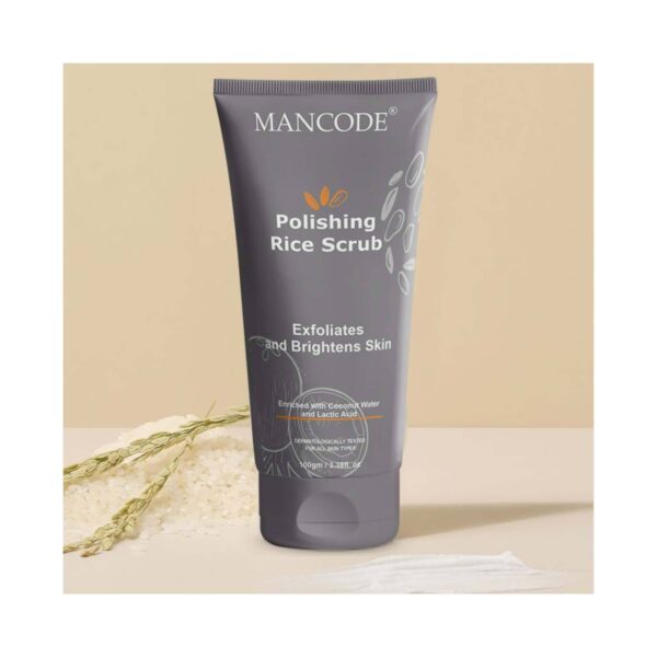 Mancode Polishing Rice Face Scrub Exfoliates and Brightens Skin (100 g) - Mancode