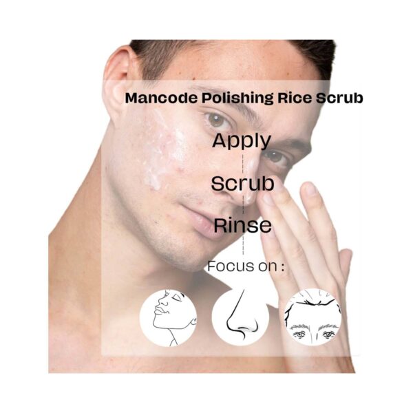 Mancode Polishing Rice Face Scrub Exfoliates and Brightens Skin (100 g) - Mancode