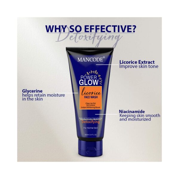 Mancode Power Glow with Licorice Face Wash For Men (100 ml) - Mancode