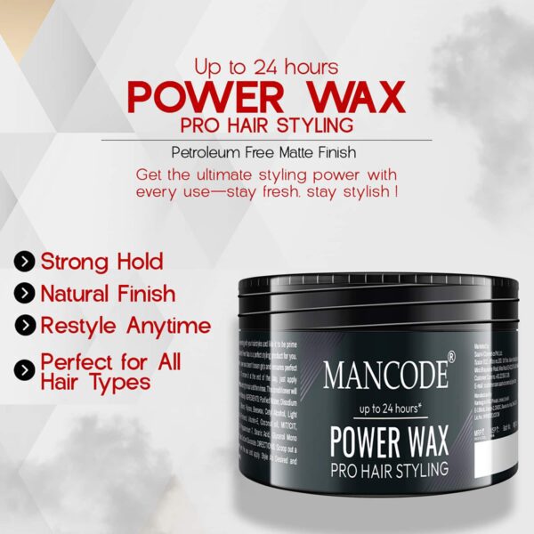 Mancode Power Wax Pro Hair Styling Cream Level 5 (100 ml) - Mancode