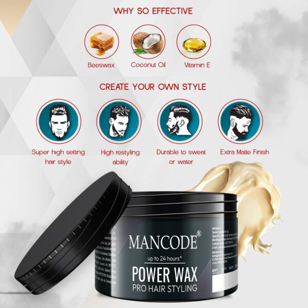 Mancode Power Wax Pro Hair Styling Cream Level 5 (100 ml) - Mancode