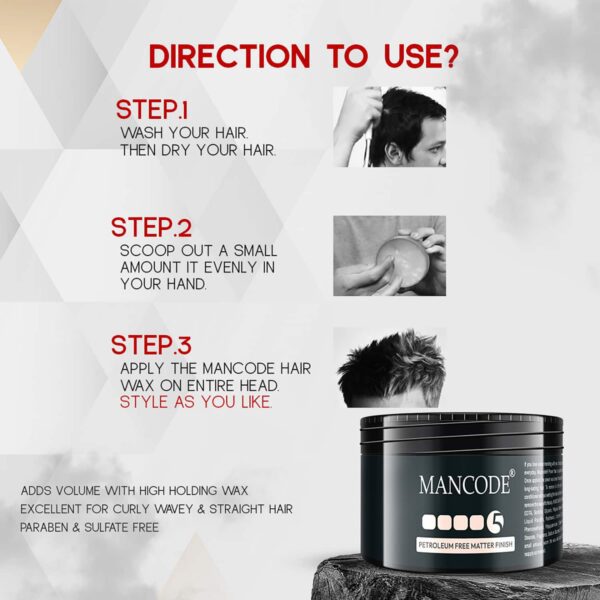 Mancode Power Wax Pro Hair Styling Cream Level 5 (100 ml) - Mancode