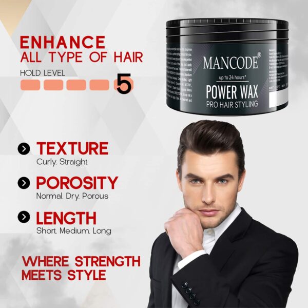 Mancode Power Wax Pro Hair Styling Cream Level 5 (100 ml) - Mancode