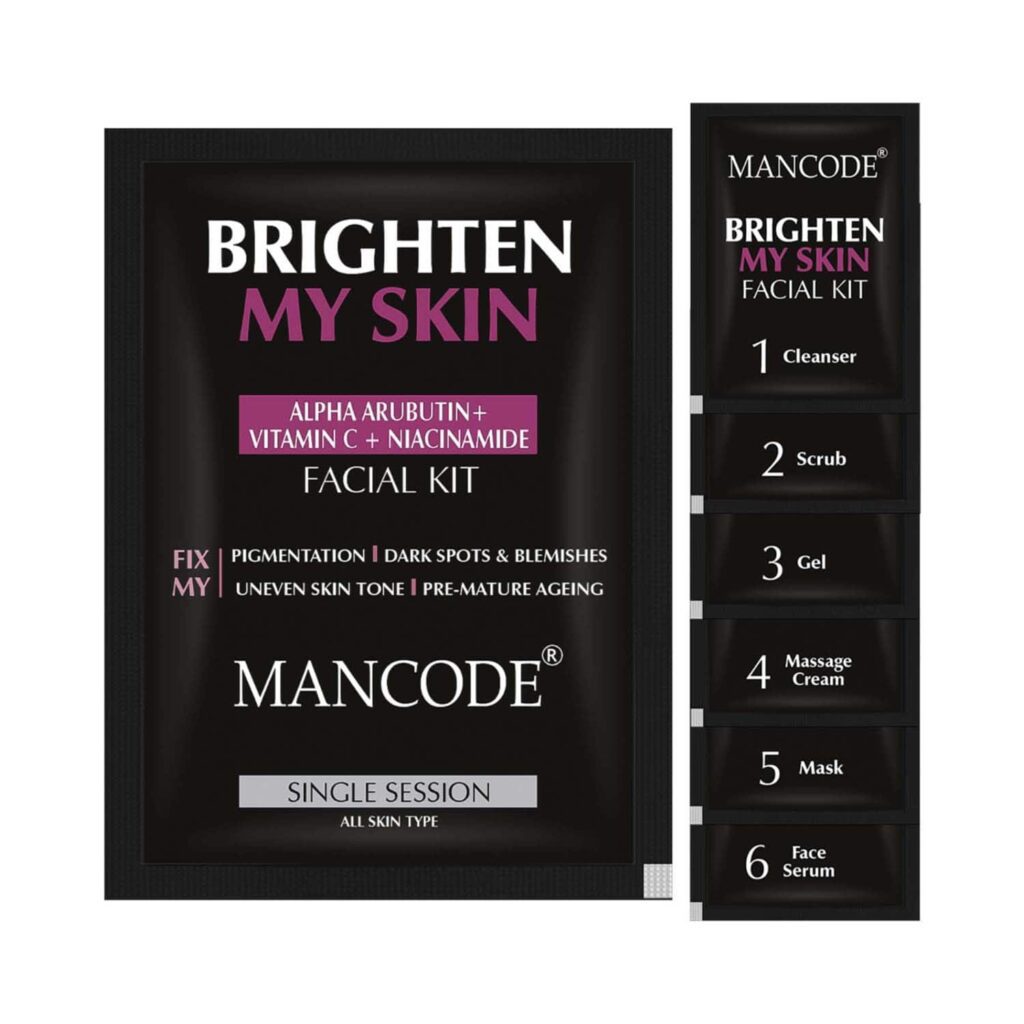 Mancode Skin Brightening Facial Kit For Men (6 pcs) - Mancode