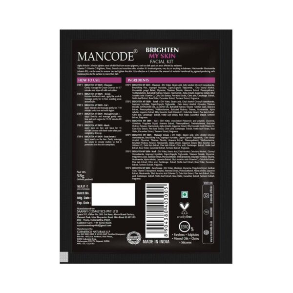 Mancode Skin Brightening Facial Kit For Men (6 pcs) - Mancode