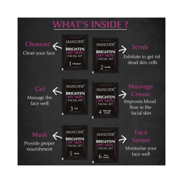 Mancode Skin Brightening Facial Kit For Men (6 pcs) - Mancode