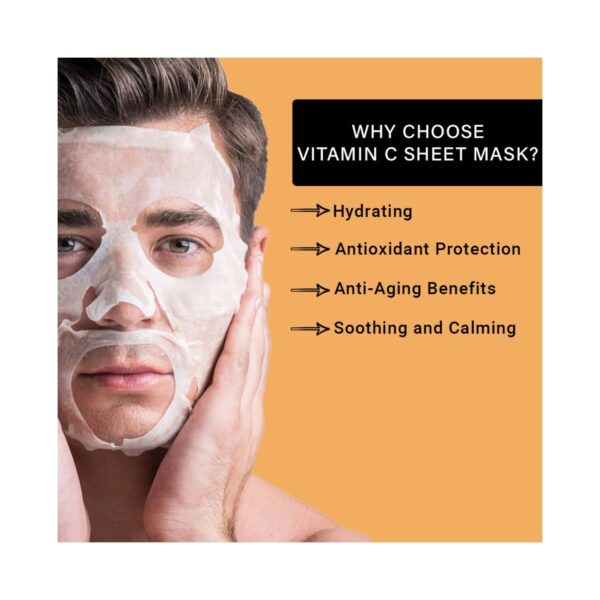Mancode Vitamin C Facial Sheet Mask For All Skin Types (25 ml) - Mancode