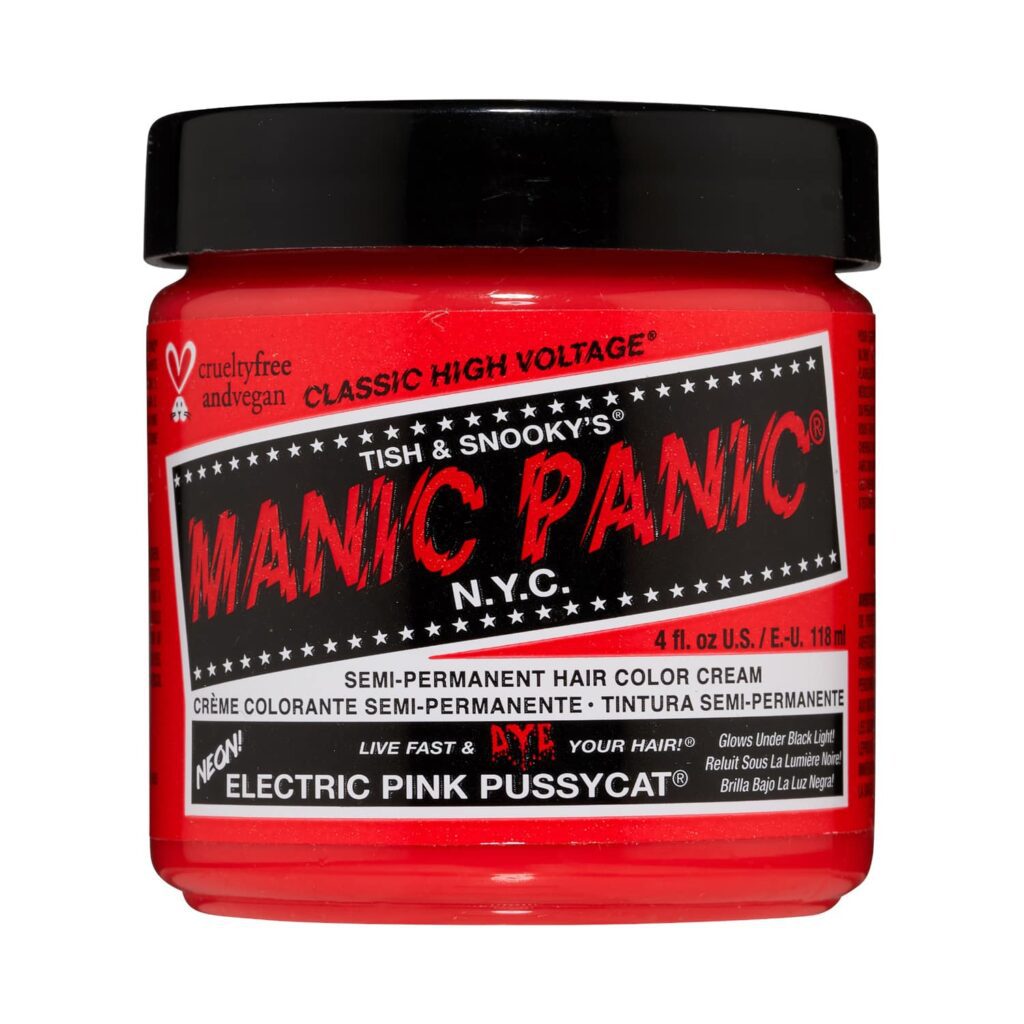 Manic Panic Classic High Voltage Semi Permanent Hair Color Cream - Electric Pink Pussycat (118ml) - Manic Panic