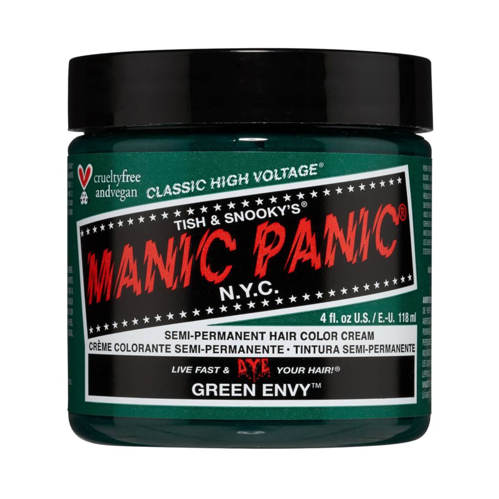 Manic Panic Classic High Voltage Semi Permanent Hair Color Cream - Green Envy (118ml) - Manic Panic