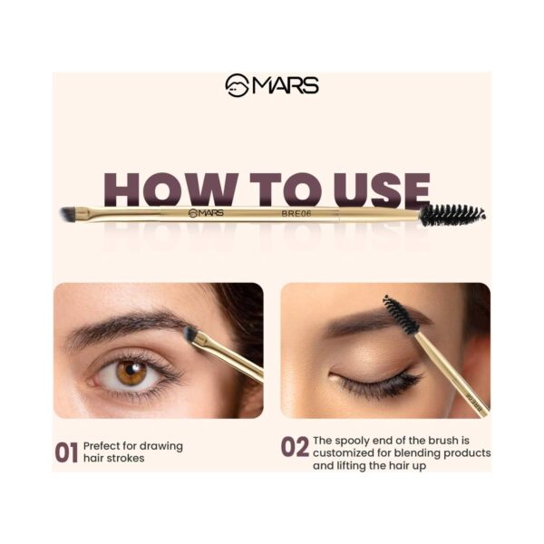 MARS Artist's Arsenal Angled Brush With Spoolie And Precise Synthetic Bristles - MARS