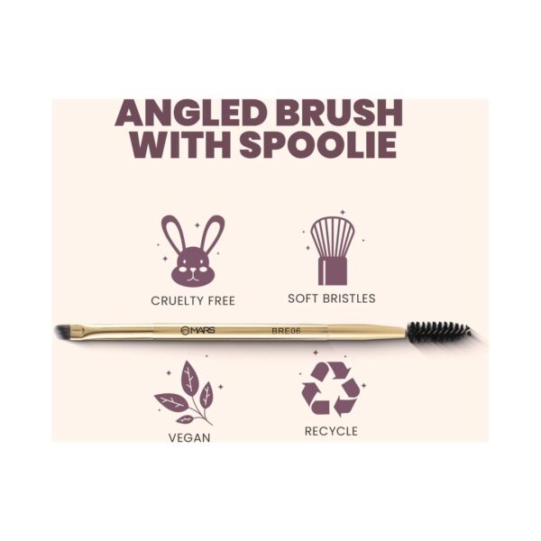MARS Artist's Arsenal Angled Brush With Spoolie And Precise Synthetic Bristles - MARS