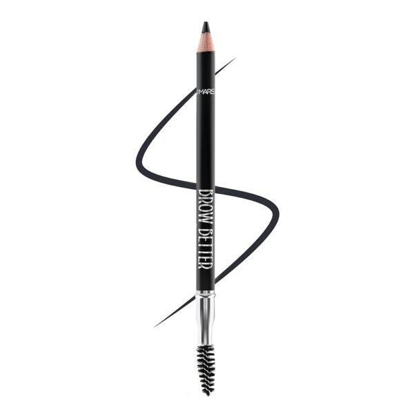 MARS Brow Better Eyebrow Pencil with Spoolie | Long-Lasting & Smudge Proof | Rich Pigmentation | Natural-Looking Results | Easy to Sharpen (1.4 gm) (Black)