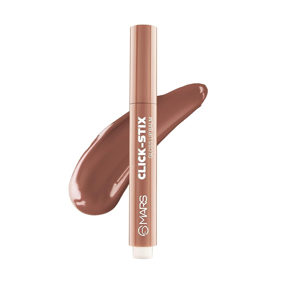 MARS Click Stix Gloss Lip Balm (2.0 gm) (01-BEST NUDE) | High Pigmented | Ultra-Glossy Finish | Non-Sticky | Hydration | Enriched with Cocoa Butter