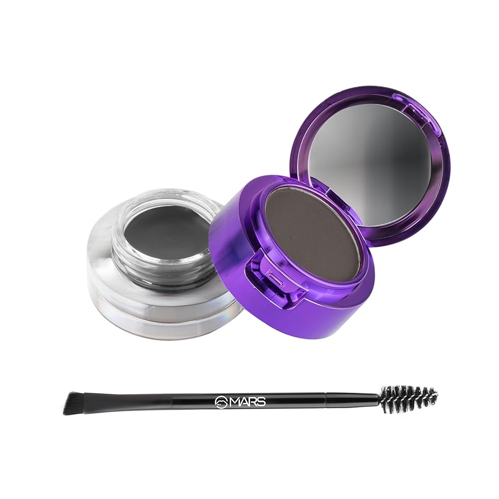 MARS Eyelove Multi Pods Gel Eyeliner & Eyebrow Powder With Dual Ended Brush | Smudge Proof & Water Proof | Long Lasting | Rich Pigmentation | Inbuilt Mirror for Touch-up (3.5gm)...