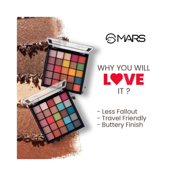 MARS Makeup Kit With 25 Eyeshadow, Blusher, Highlighter, Bronzer And 7 Lip Shades - 02 (40g) - MARS