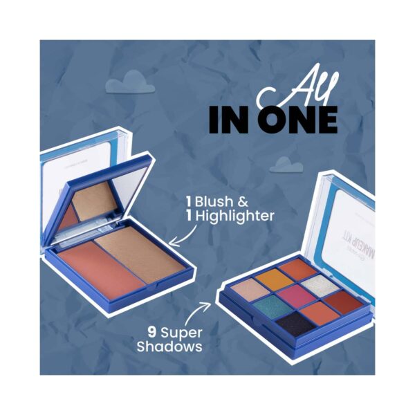 MARS Makeup Kit With 9 Highly Pigmented Eyeshadows, Blusher And Highlighter - 02 (16g) - MARS