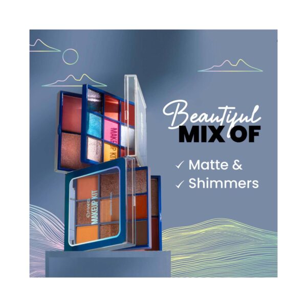 MARS Makeup Kit With 9 Highly Pigmented Eyeshadows, Blusher And Highlighter - 02 (16g) - MARS