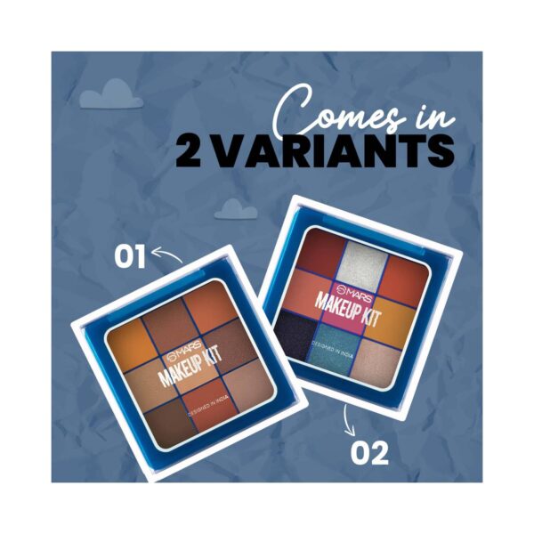 MARS Makeup Kit With 9 Highly Pigmented Eyeshadows, Blusher And Highlighter - 01 (16g) - MARS