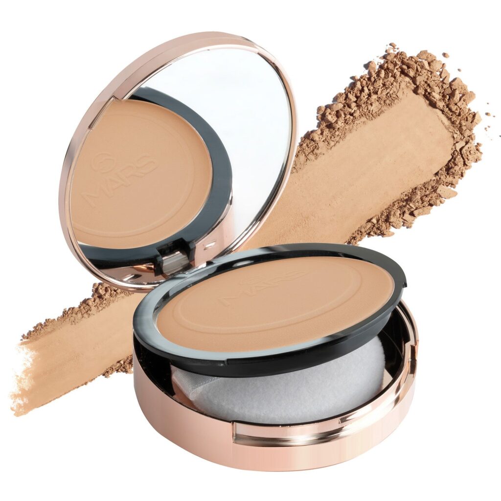 MARS Matte On Compact Powder with Applicator Puff | Flawless Matte Finish for Face Makeup | Absorbs Oil, Conceals, and Blurs Pores | Long-Lasting & Lightweight Formula | (8.0g)...