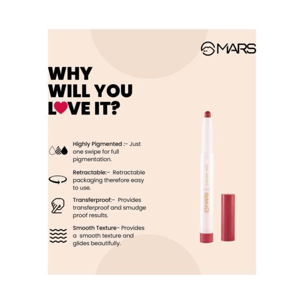 MARS Poppins Retractable Lip Crayon - 21 Nostalgic Nude (1.3g) - MARS