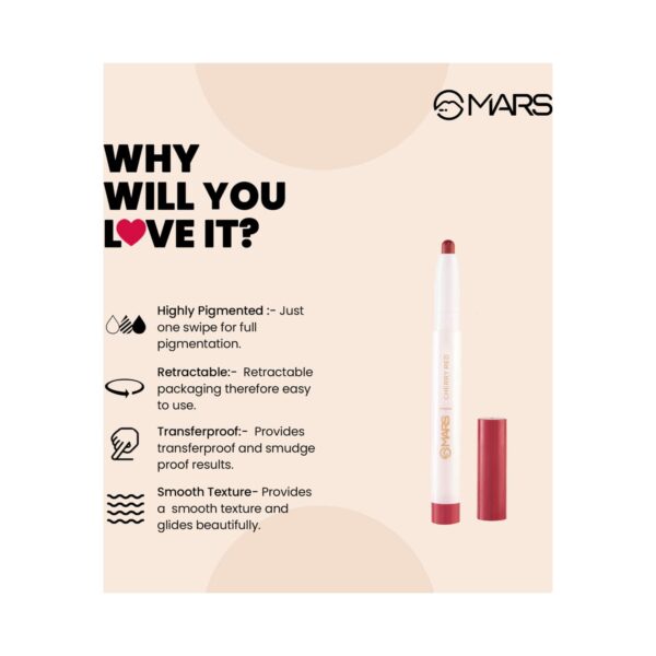 MARS Retractable Poppins Lip Crayon - 14 Dripping Syrup (1.3g) - MARS