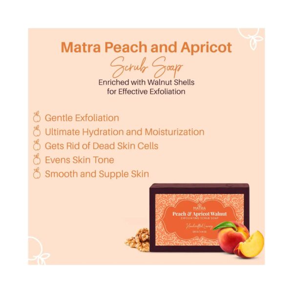 Matra Peach Apricot And Walnut Scrub Soap (125g) - Matra