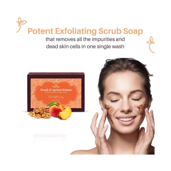 Matra Peach Apricot And Walnut Scrub Soap (125g) - Matra