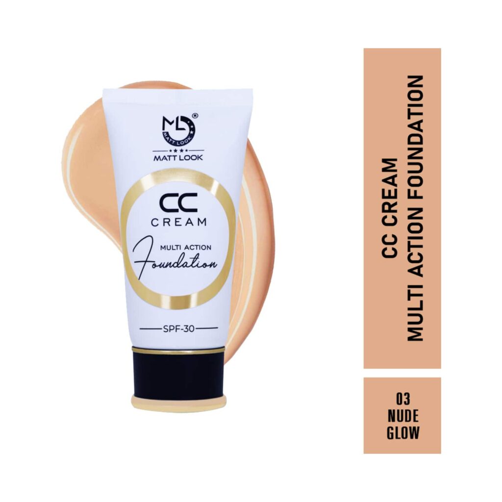 Matt Look CC Cream Multi Action Foundation With SPF 30 - 03 Nude Glow (60ml) - Matt Look