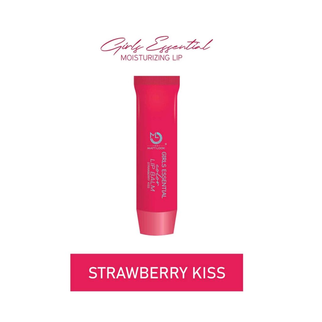 Matt Look Girls Essential Colour Lip Balm - Strawberry Kiss (3.5g) - Matt Look