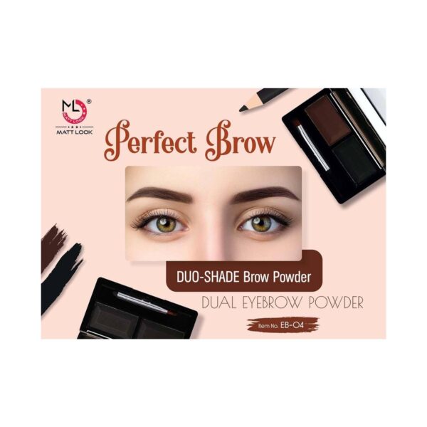 Matt Look Perfect Brow Duo-Shade Eyebrow Powder - 04 Multicolor (8g) - Matt Look