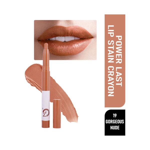 Matt Look Power Last Lip Stain Non Transfer Lip Crayon - Gorgeous Nude (1.3g) - Matt Look