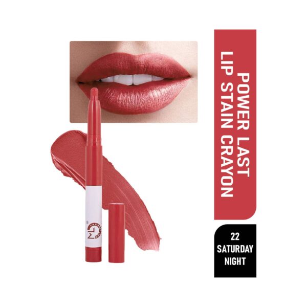 Matt Look Power Last Lip Stain Non Transfer Lip Crayon - Saturday Night (1.3g) - Matt Look
