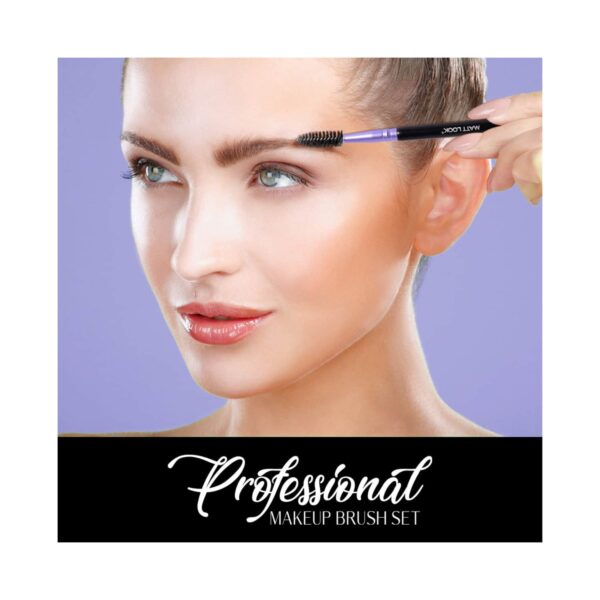 Matt Look Premium Synthetic Bristle Professional Face and Eye Makeup Brush Set - Multicolour (5Pcs) - Matt Look