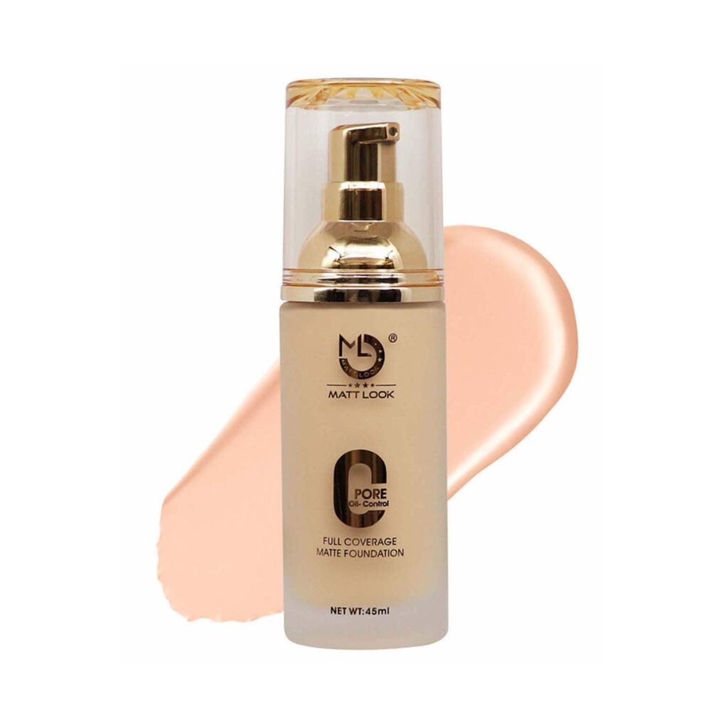 Matt Look Zero Pore Oil Control Full Coverage Matte Foundation - 02 Light (45ml) - Matt Look