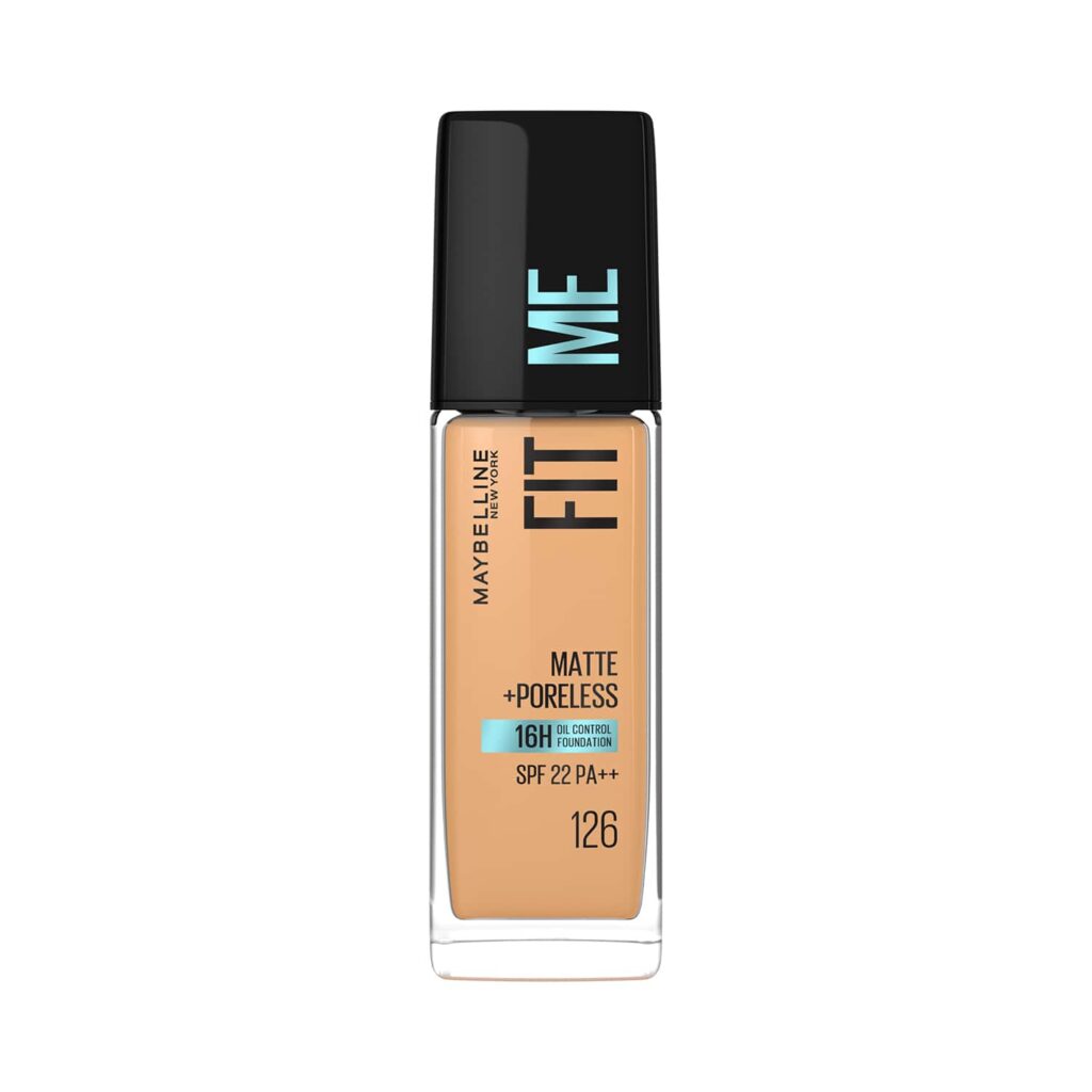Maybelline New York Fit Me Matte + Poreless Liquid Foundation SPF 22 - 126 Light Pecan (30ml) - Maybelline New York